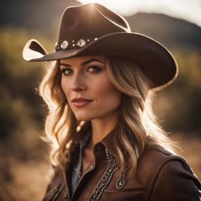 戴着牛仔帽的欧美美女图片